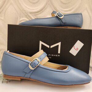 Marc Fisher LTD "Garissa "Blue" Leather Flats. NIB. Size 6.5